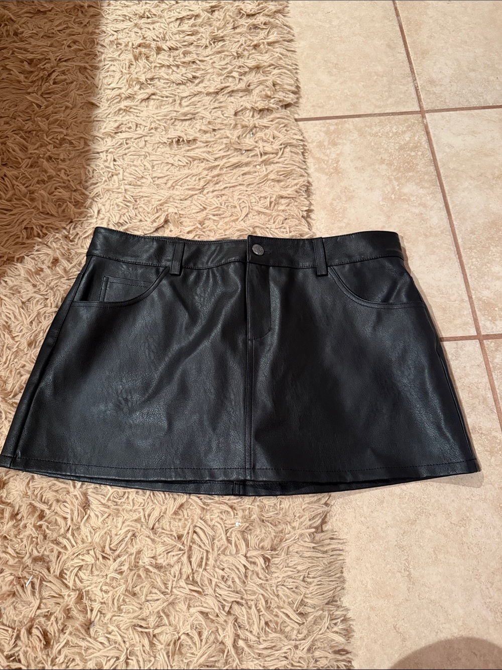 Garage Leather Mini Skort Skirt Large